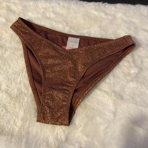 NWT Small (0-2) Target Red Gold Sparkle Cheeky Swim Bottom Free Ship #027